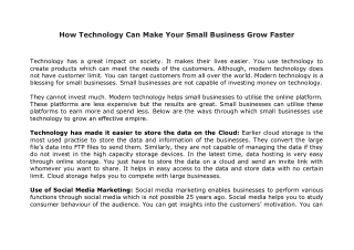 How Technology Can Make Your Small Business Grow Faster - Equalifieds