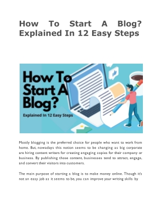 How To Start A Blog? Explained In 12 Easy Steps