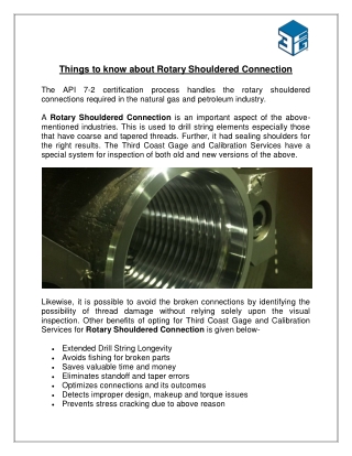 Things to know about Rotary Shouldered Connection