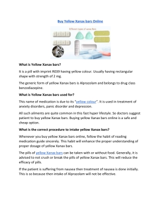 Where to buy Yellow Xanax Online | Heathrxtoday