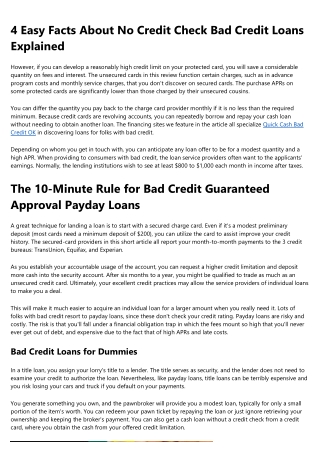The smart Trick of No Credit Check Bad Credit Loans That Nobody is Talking About