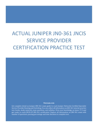 Actual Juniper JN0-361 JNCIS Service Provider Certification Practice Test