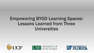 Empowering BYOD Learning Spaces: Lessons Learned from Three Universities