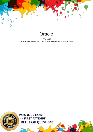 Up-to-dated Oracle 365  1Z0-1017| For the Best Performance