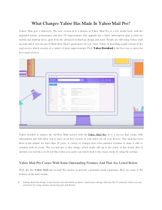 What Changes Yahoo Has Made In Yahoo Mail Pro
