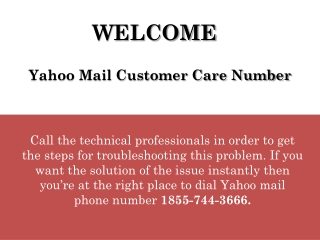 Yahoo Customer Care Number ☎ 1855=744=3666 ☎ To Get Help