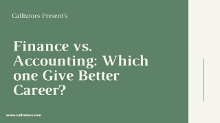 Finance vs. Accounting: Which one Give Better Career?