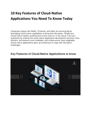 10 Key Features of Cloud-Native Applications You Need To Know Today