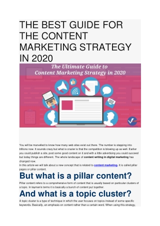 THE BEST GUIDE FOR THE CONTENT MARKETING STRATEGY IN 2020