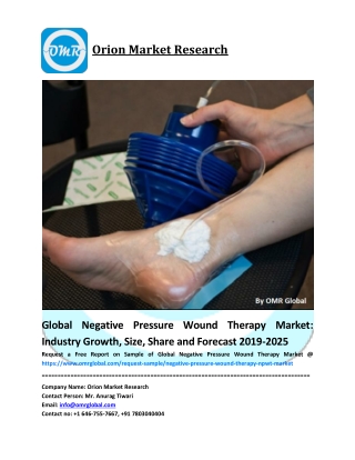 Global Negative Pressure Wound Therapy Market Size, Share, Trends & Forecast 2019-2025