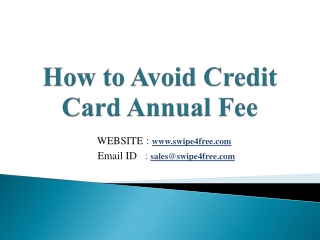 How to Avoid Credit Card Annual Fee