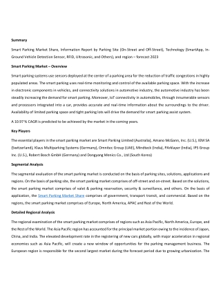Smart Parking Market Share