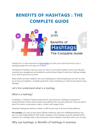 BENEFITS OF HASHTAGS : THE COMPLETE GUIDE