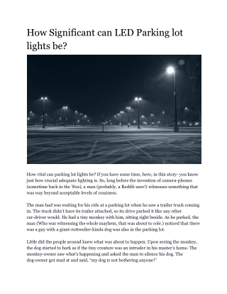 Energy Efficient LED parking Pole Lights From LEDMyplace