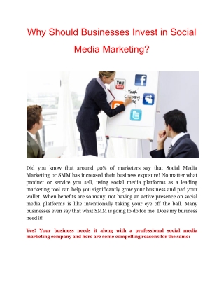 Why Should Businesses Invest in Social Media Marketing?