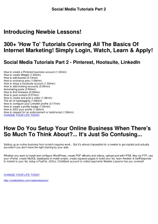 Social Media Tutorials Part 2