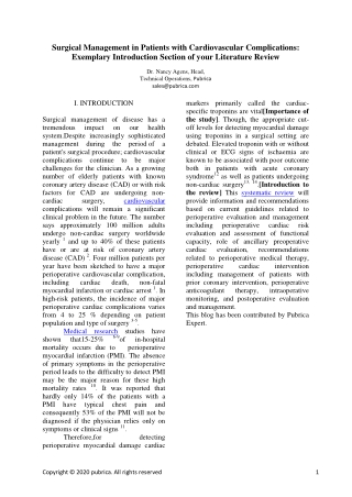 Surgical Management in Patients with Cardiovascular Complications - Pubrica