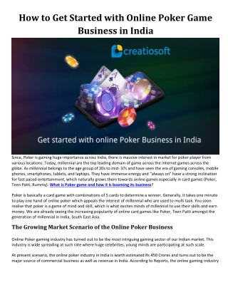 How to Get Started with Online Poker Game Business in India?