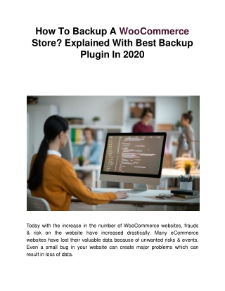 How To Backup A WooCommerce Store? Explained With Best Backup Plugin In 2020