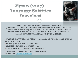 Jigsaw (2017) - Langage Subtitles Download