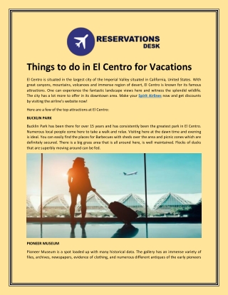 Things to do in El Centro for Vacations