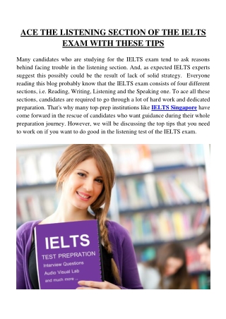 ACE THE LISTENING SECTION OF THE IELTS EXAM WITH THESE TIPS