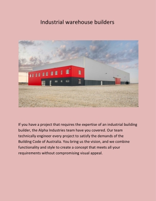 Industrial warehouse builders