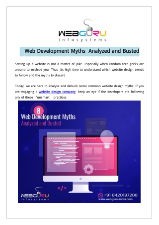 8 Web Development Myths: Analyzed and Busted