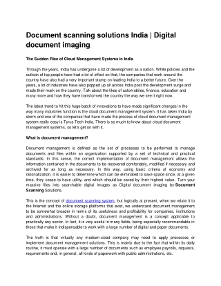 Document scanning solutions India | Digital document imaging