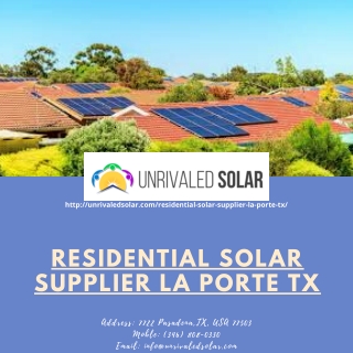 Residential Solar Supplier La Porte TX | Solar Panel Supplier Houston TX