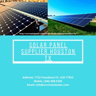 Solar Panel Supplier Houston TX | Cheap Solar Houston TX