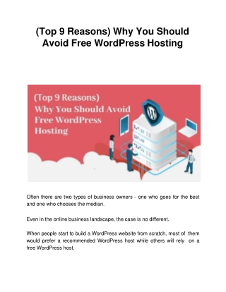 (Top 9 Reasons) Why You Should Avoid Free WordPress Hosting