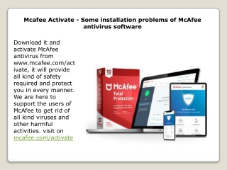 Mcafee Activate - Some installation problems of McAfee antivirus software