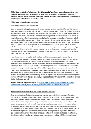 Global Data Annotation Tools Market Size & Analysis - Forecasts To 2026
