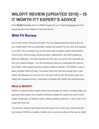 WILDFIT REVIEW