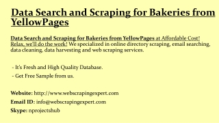 Data Search and Scraping for Bakeries from YellowPages