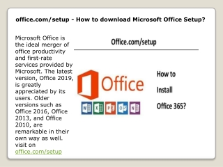 Office.com/setup - Microsoft Office Programs and Services