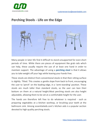 Perching Stools - Life on the Edge