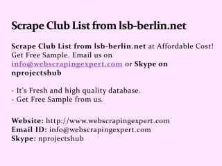 Scrape Club List from lsb-berlin.net