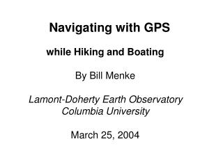 Navigating with GPS