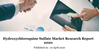 Hydroxychloroquine Sulfate Market Research Report 2020