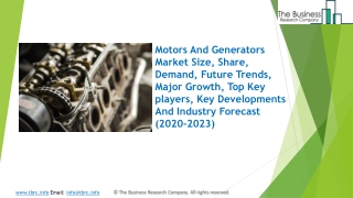 Global Motors And Generators Market Overview And Top Key Players by 2023