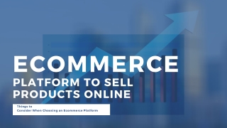 Ecommerce Platform to Sell Products Online