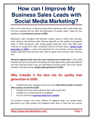 How can I improve my business with social media marketing Iin 2020