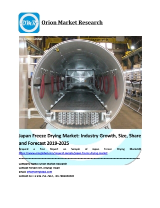 Japan Freeze Drying Market Size, Share, Trends & Forecast 2019-2025