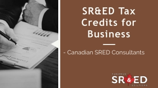 SR&ED Tax Credits for Business - Canadian SRED