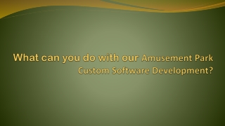 What Can You Do With Our Amusement Park Custom Software Development?