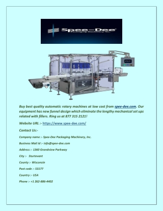 Best Automatic Rotary Fillers Machine_spee-dee.com