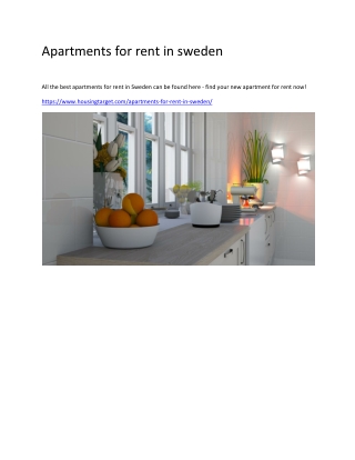 apartments for rent in sweden