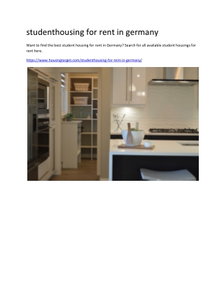 studenthousing for rent in germany